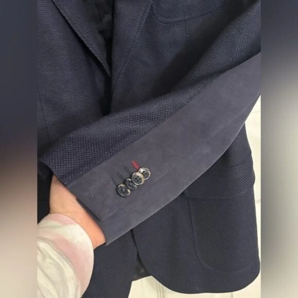 Robert‎ Graham | Blue Navy Wool Cashmere Blend Blazer Sport Coat 2-Button Sz 42L